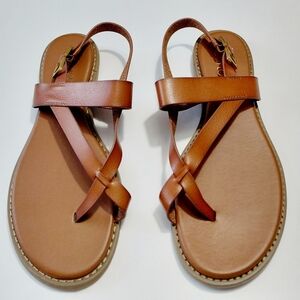 FRANCO SARTO Women's Gabby2 Flat Sandal, Brown - 8M